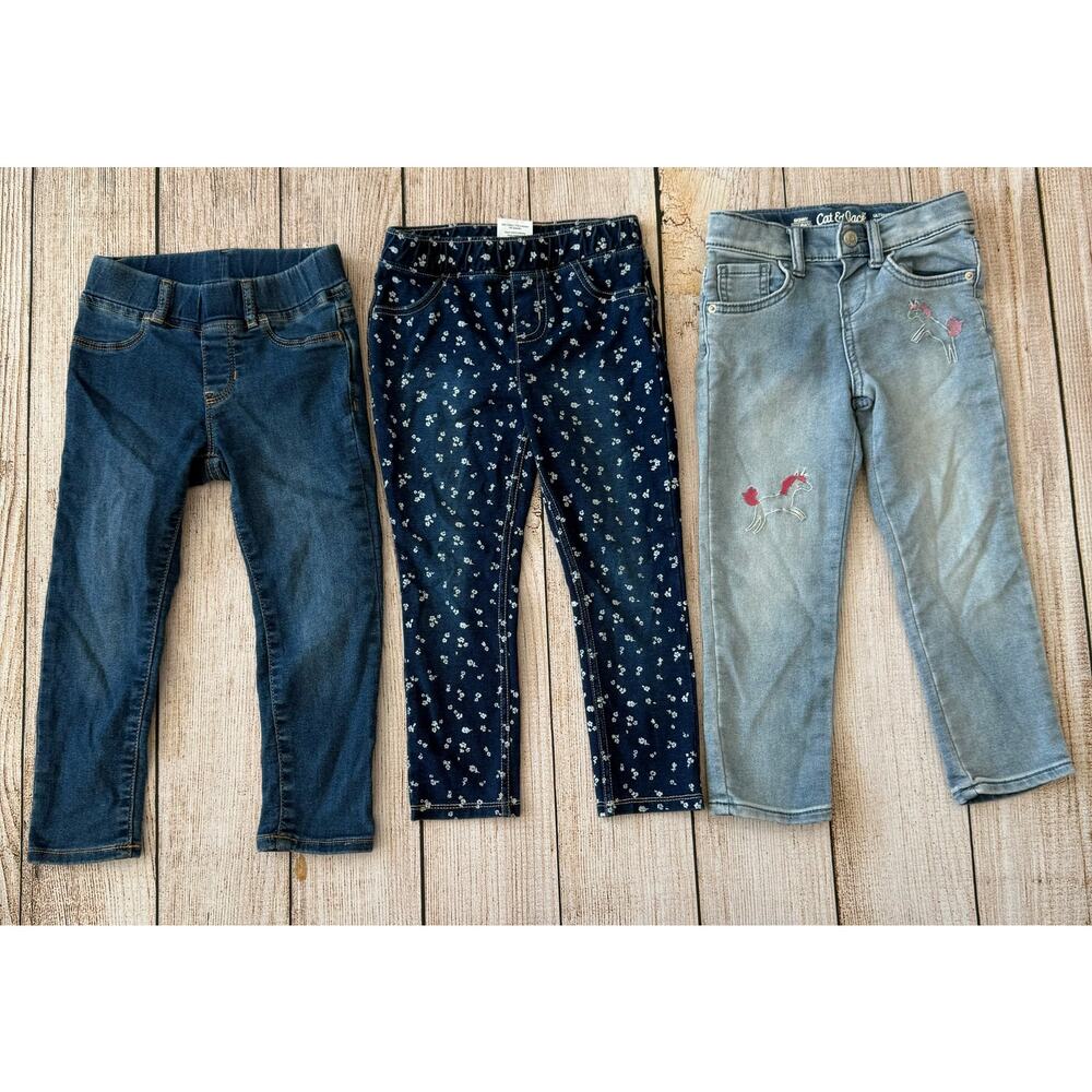 NWOT -  3 Pairs - Girls 4T Jeans